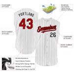 Jersey Custom Black Pinstripe Authentic Red White Sleeveless Baseball Jersey Custom Black Pinstripe Authentic Red White Sleeveless Baseball