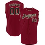 Custom Black-Cream Authentic Jersey Crimson Sleeveless Baseball Custom Black-Cream Authentic Jersey Crimson Sleeveless Baseball