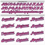 Pinstripe Black Custom Baseball Sleeveless Light Jersey White Blue-Pink Authentic Pinstripe Black Custom Baseball Sleeveless Light Jersey White Blue-Pink Authentic