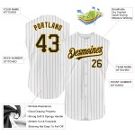 Authentic Baseball Jersey Black Gold Custom Sleeveless Pinstripe White Authentic Baseball Jersey Black Gold Custom Sleeveless Pinstripe White
