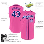Pink Jersey Royal-White Authentic Baseball Sleeveless Custom Pink Jersey Royal-White Authentic Baseball Sleeveless Custom