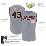 Authentic Jersey Black-Cream Gray Custom Sleeveless Baseball Authentic Jersey Black-Cream Gray Custom Sleeveless Baseball