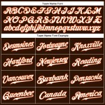 Baseball Jersey Brown Authentic Sleeveless White-Orange Custom Baseball Jersey Brown Authentic Sleeveless White-Orange Custom