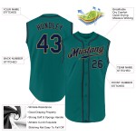 Authentic Custom Baseball Sleeveless Gold Aqua Jersey Navy-Old Authentic Custom Baseball Sleeveless Gold Aqua Jersey Navy-Old