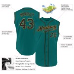 Sleeveless Jersey Custom Gold Aqua Black-Old Authentic Baseball Sleeveless Jersey Custom Gold Aqua Black-Old Authentic Baseball