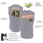 Green-Orange Sleeveless Authentic Gray Custom Baseball Jersey Green-Orange Sleeveless Authentic Gray Custom Baseball Jersey