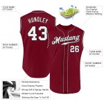 Authentic Baseball Jersey Crimson White-Black Custom Sleeveless Authentic Baseball Jersey Crimson White-Black Custom Sleeveless