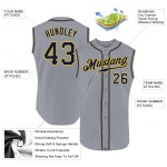 Custom Jersey Authentic Baseball Navy-Gold Gray Sleeveless Custom Jersey Authentic Baseball Navy-Gold Gray Sleeveless