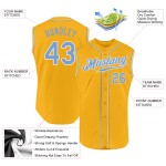 Blue-White Baseball Gold Light Sleeveless Custom Authentic Jersey Blue-White Baseball Gold Light Sleeveless Custom Authentic Jersey