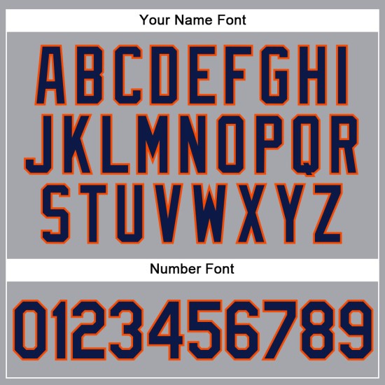 Jersey Sleeveless Authentic Custom Gray Navy-Orange Baseball Jersey Sleeveless Authentic Custom Gray Navy-Orange Baseball