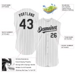 Pinstripe Sleeveless White Custom Jersey Gray Authentic Baseball Black Pinstripe Sleeveless White Custom Jersey Gray Authentic Baseball Black