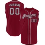 Jersey Custom Authentic Sleeveless Gray-Black Crimson Baseball Jersey Custom Authentic Sleeveless Gray-Black Crimson Baseball