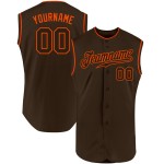 Jersey Brown-Orange Baseball Sleeveless Custom Authentic Brown Jersey Brown-Orange Baseball Sleeveless Custom Authentic Brown