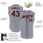 Jersey Sleeveless Authentic Custom Gray Navy-Orange Baseball Jersey Sleeveless Authentic Custom Gray Navy-Orange Baseball