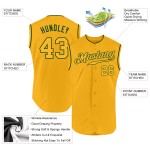 Jersey Gold-Green Authentic Custom Sleeveless Baseball Gold Jersey Gold-Green Authentic Custom Sleeveless Baseball Gold