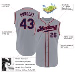 Jersey Navy-Red Sleeveless Gray Baseball Authentic Custom Jersey Navy-Red Sleeveless Gray Baseball Authentic Custom