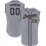 Jersey Sleeveless Authentic Gold Gray Custom Baseball Navy-Old Jersey Sleeveless Authentic Gold Gray Custom Baseball Navy-Old