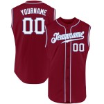 Authentic Crimson Jersey Baseball Blue White-Light Sleeveless Custom Authentic Crimson Jersey Baseball Blue White-Light Sleeveless Custom