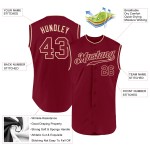 Sleeveless Crimson Jersey Crimson-Cream Authentic Custom Baseball Sleeveless Crimson Jersey Crimson-Cream Authentic Custom Baseball