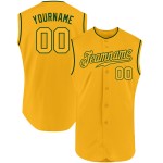 Jersey Gold-Green Authentic Custom Sleeveless Baseball Gold Jersey Gold-Green Authentic Custom Sleeveless Baseball Gold