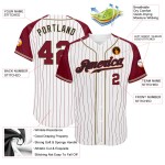 Raglan Crimson Authentic Baseball White Pinstripe Custom Sleeves Jersey Crimson-Cream Raglan Crimson Authentic Baseball White Pinstripe Custom Sleeves Jersey Crimson-Cream