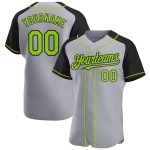 Raglan Neon Green-Black Gray Authentic Baseball Custom Jersey Sleeves Raglan Neon Green-Black Gray Authentic Baseball Custom Jersey Sleeves