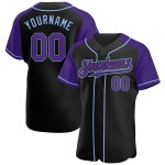 Black Raglan Sleeves Baseball Custom Jersey Authentic Blue Purple-Light Black Raglan Sleeves Baseball Custom Jersey Authentic Blue Purple-Light