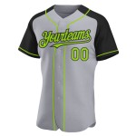 Raglan Neon Green-Black Gray Authentic Baseball Custom Jersey Sleeves Raglan Neon Green-Black Gray Authentic Baseball Custom Jersey Sleeves