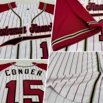 Raglan Crimson Authentic Baseball White Pinstripe Custom Sleeves Jersey Crimson-Cream Raglan Crimson Authentic Baseball White Pinstripe Custom Sleeves Jersey Crimson-Cream
