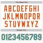 Custom Baseball White Teal-Orange Jersey Raglan Authentic Sleeves Custom Baseball White Teal-Orange Jersey Raglan Authentic Sleeves