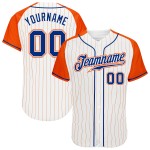 Orange Baseball Sleeves Custom Pinstripe Raglan Royal-Orange Jersey White Authentic Orange Baseball Sleeves Custom Pinstripe Raglan Royal-Orange Jersey White Authentic