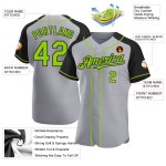 Raglan Neon Green-Black Gray Authentic Baseball Custom Jersey Sleeves Raglan Neon Green-Black Gray Authentic Baseball Custom Jersey Sleeves